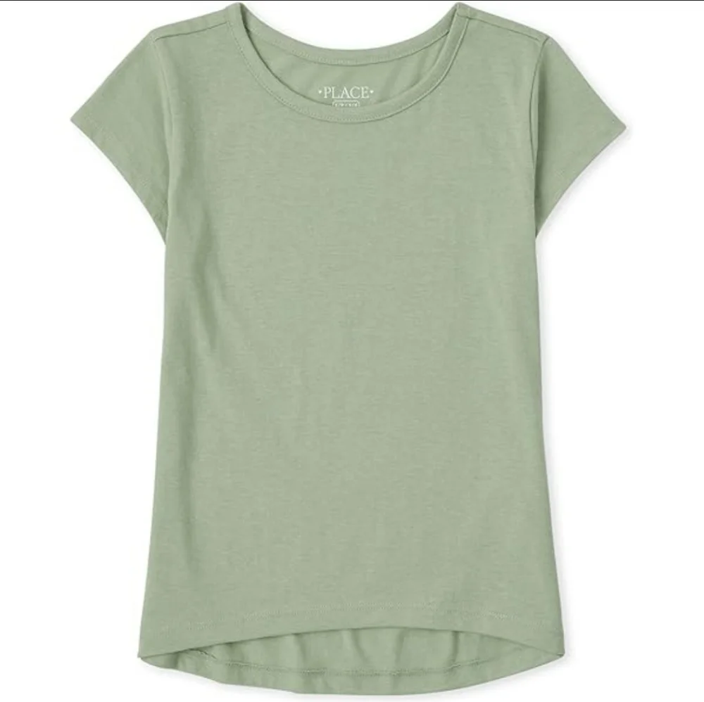 The Children's Place Girls High Low Basic Layering Tee Size Small 5/6 Soft Fern
